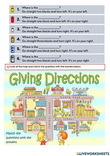 Asking & Giving Direction worksheet