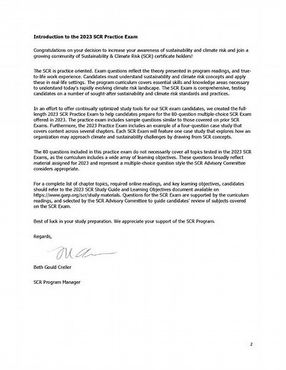 2023 GARP Sustainability & Climate Risk (SCR) Exam Practice Exam (sample)