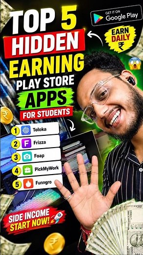 Top 5 Hidden Earning Play Store Apps for Students 😳💸 #digitalskills