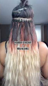 Did I do this right? 🫣😬 Dip Dying + Micro Links #feathercrochet #hairextensions #haircolor