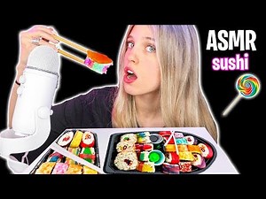 ASMR EATING CANDY SUSHI (Mouth sounds)