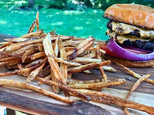 Beef Tallow French Fries and Double Burger | GrillinFools.com