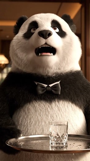 Panda Waiter Spills Water and Says “Gravity Hates Me” | Funny Panda Animation | Nebula Shots
