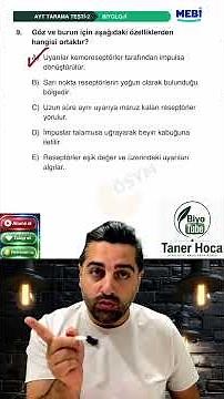 AYT Screening Series #3 | Sensory Organs (10 Questions – MEBİ) #MEBi #ÖSYM #YKS #AYT #discoverinf...