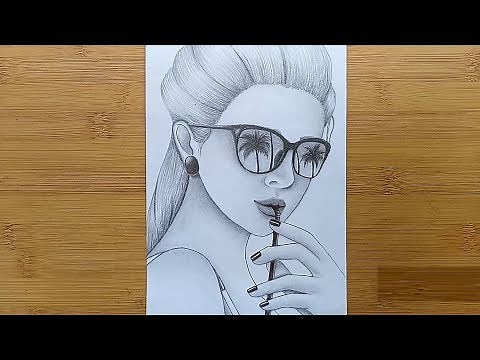 How to draw a Girl with Glasses //Pencil sketch drawing