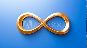Golden infinity symbol sign on glowing blue background. World autism awareness day, autism rights movement, neurodiversity, autistic acceptance movement