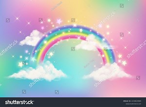 Fantasy Unicorn Background Clouds On Rainbow Stock Vector (Royalty Free) 2218619985 | Shutterstock