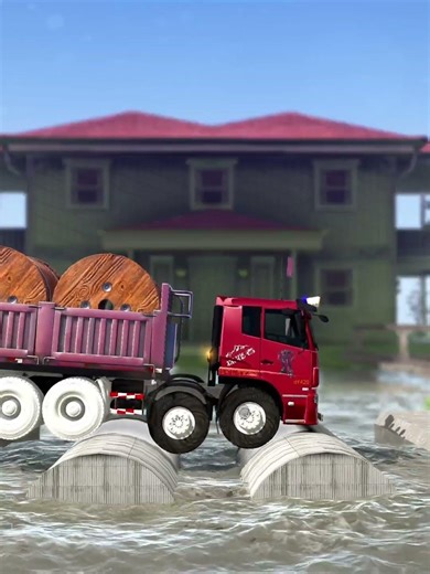 SpinTires: MudRunner Gameplay | Truck vs Speed Bumps & Broken Roads #SpinTires #MudRunner