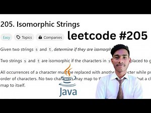 205. Isomorphic Strings || HashMap || leetCode 205 || Easy || java