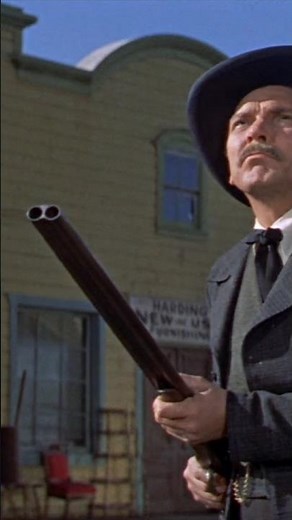 Walter Coy uses a 12 Gauge Double-Barreled Shotgun ,Joel McCrea Single Action Army. Wichita (1955) 📽