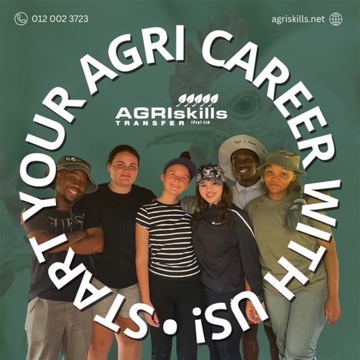 Start Your Agri Career with Confidence! 🚜 Ready to become a qualified and skilled farmer or agricultural specialist? Agri Skills Transfer offers National Diploma courses in Animal & Plant Production (NQF 5, AgriSETA accredited). 💡 Choose your way to study: ✅ Full-time on our farm in Cullinan. ✅ Groenkloof City Campus practical blocks. ✅ Online & distance learning from anywhere in SA! 📅 Enrol now for 2026 and join our legacy of 21 years in hands-on agricultural training. www.agriskills.net Con