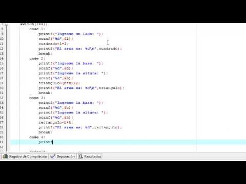 Programa para calcular diferentes áreas en C