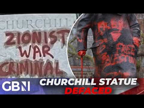 ‘DISGUSTING!’ | Winston Churchill statue DEFACED by activists in Parliament Square