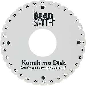 The Beadsmith Round Kumihimo Disk, 6 inch Diameter, 3/8” Dense Foam, Jewelry Tools for Braiding, Box of 10 disks