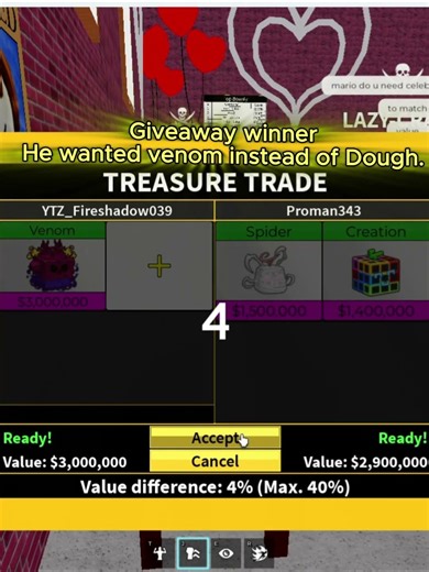 The winner of the giveaway :). #roblox #bloxfruitstrading #bloxfruits #subscribe