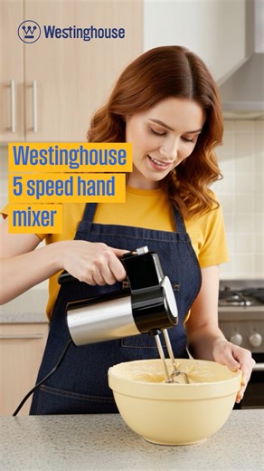🥞 From fluffy pancakes to rich cookie dough — the secret is here! The Westinghouse 5-Speed Hand Mixer makes whipping, blending, and mixing effortless. ⚡ Turbo function for extra power 🎚️ 5-speed control for precision 🧽 Easy to clean & lightweight design Perfectly smooth batters, every time. ✨ 👉 Shop now at Walmart. - https://tinyurl.com/2es5vfhd #Westinghouse #HandMixer #KitchenEssentials #BakeBetter #CookingMadeEasy #WalmartFinds | Westinghouse Canada