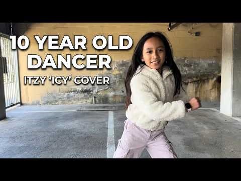 ITZY 'ICY' Dance Cover in a Parking Lot | 10 Year Old Dancer