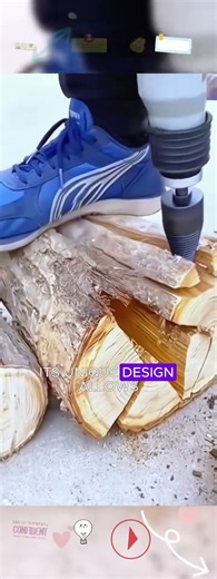 Effortless Wood Splitting with Electric Drill Bit! #Woodworking