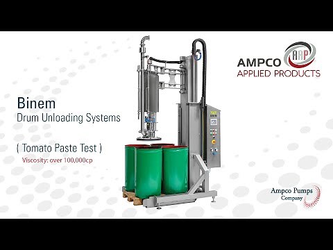 Ampco Applied Products / Binem Drum and Tote Unloading System (Tomato Paste Test)