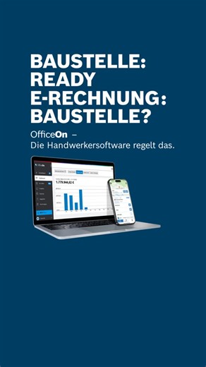 Bosch Professional DE AT CH on Instagram: "E-Rechnungen sind kein Thema mehr für später. Seit Januar 2025 musst du E-Rechnungen empfangen können, schrittweise wird auch das Versenden Pflicht.​ ​ Mit der Handwerkersoftware OfficeOn kein Problem:​ ✅ E-Rechnungen erstellen (ZUGFeRD & XRechnung)​ ✅ E-Rechnungen empfangen & ablegen​ ✅ Automatisch archivieren​ ✅ Pflicht erfüllen & Stress vermeiden​ ​👉 Jetzt Beratungsgespräch buchen (Link in bio)​ ⁠​#OfficeOn #Handwerk #Bosch #Handwerkersoftware​ #ERe