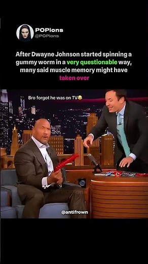 Dwayne Johnson spins gummy worm in questionable way and fans lose it #therock