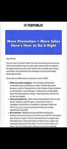 Teepublic tips on how to promote