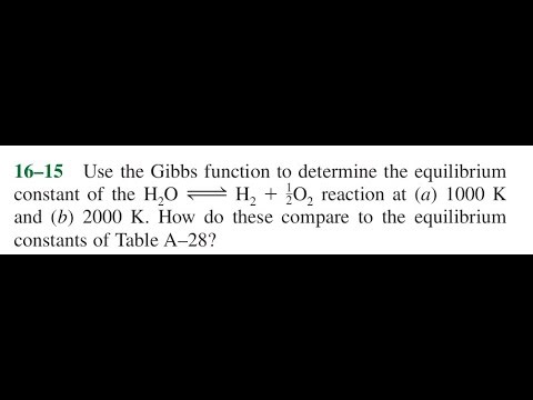 Use the Gibbs function to determine the equilibrium constant of the reaction at and How do these co