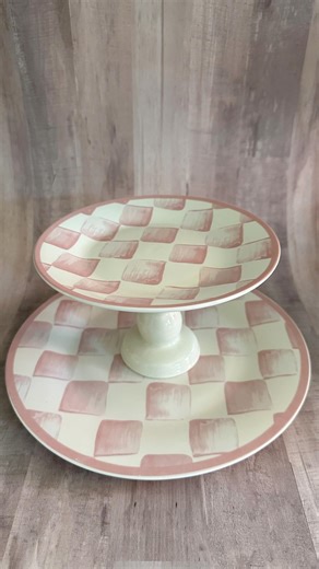 Dollar Tree DIY Cake Stand Mackenzie Childs dupe! Easy Easter Decor! #dollartree #crafts #diy