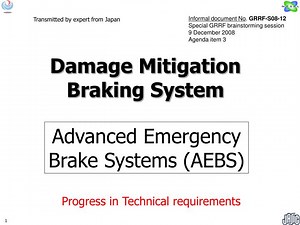 Advanced Emergency Brake Systems (AEBS) - SlideServe
