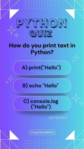 How do you print text in Python? #python #webdev #coding