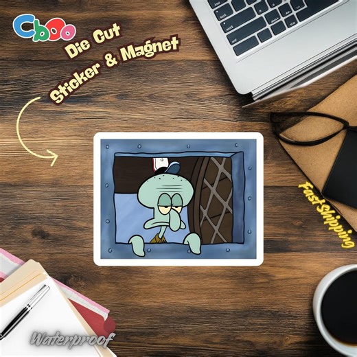 Squidward Window Meme Sticker or Magnet, Funny Tired Squidward Decal, Relatable Office Humor, Introvert Vinyl Decal - Etsy
