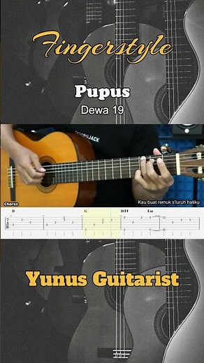Pupus - Dewa 19 - Fingerstyle Guitar Tutorial + TAB & Lyrics