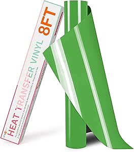 HTVRONT HTV Vinyl Rolls Heat Transfer Vinyl - 12" x 8ft Fruit Green HTV Vinyl for Shirts, Iron on Vinyl for All Cutting Machine - Easy to Cut & Weed for Heat Vinyl Design (Fruit Green)