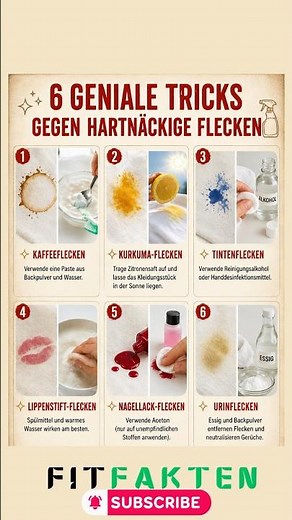 🧼 6 geniale Tricks gegen hartnäckige Flecken ✨ #PutzHacks