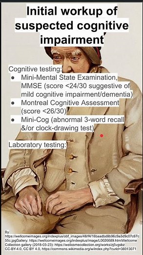Initial workup of suspected cognitive impairment