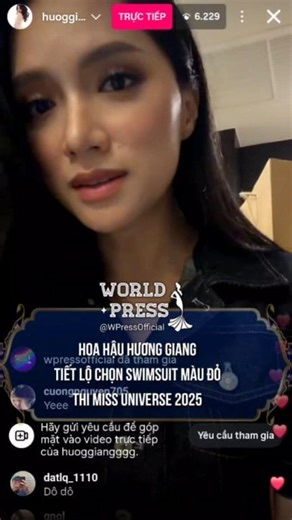 328K views · 7.7K reactions | ✨Hoa Hậu Hương Giang - đại diện Miss Universe Vietnam 2025  tiết lộ chọn Swimsuit Bikini màu đỏ thi Miss Universe 2025 tại Thái Lan   Tham gia group WORLD PRESS để cập nhật nhanh tin mới nhất  #WorldPress #WPressOfficial #HoaHau #HuongGiang #MissUniverse #MissUniverse2025 #MissUniverseVietnam #MissUniverseVietnam2025 | World Press | Facebook