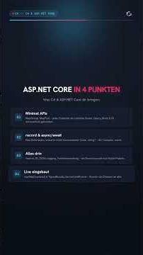 C# & ASP.NET Core: alles drin, ohne Spring – Fullstack in 60 Sekunden