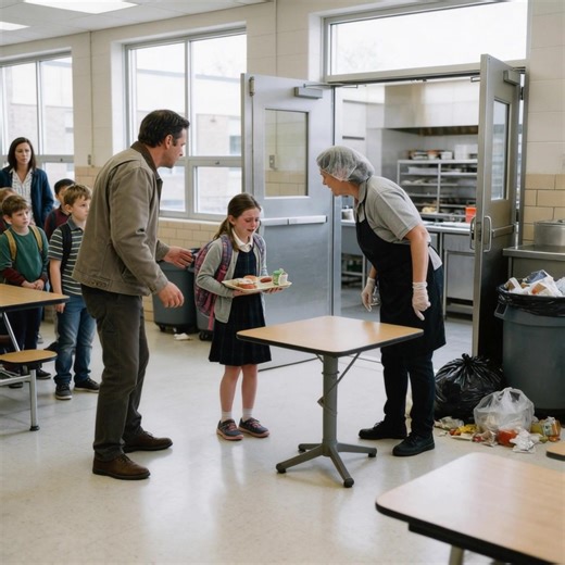 On a interdit à ma fille de s’asseoir à table et on l’a envoyée manger près des poubelles.😱 Ce que j’ai fait ensuite a glacé toute la cantine. Je suis entré dans la cantine de l’école avec le déjeuner préféré de Lina, impatient de lui faire une surprise pour ses dix ans, convaincu que la journée serait simplement émouvante parce qu’elle grandissait, sans imaginer ce qui allait réellement se passer. À peine avait-elle repéré une table lumineuse près de la fenêtre qu’une employée s’est interposée