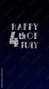 Fireworks animation with Happy 4th of July text in firework letters