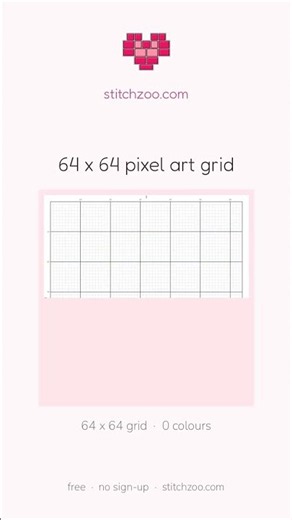 64 x 64 Pixel Art Grid | Free Counted Pattern #Shorts