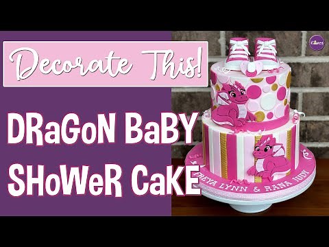 Dragon Themed Cake For A Baby Shower | Decorate With Me!