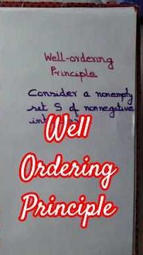 Well Ordering Principle