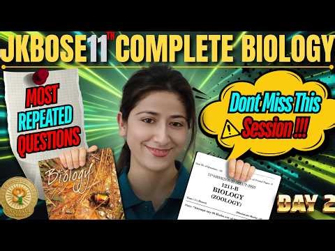 Class 11th JKBOSE Complete BIOLOGY in 3 Days🔥Day 2🔥HUMAN PHYSIOLOGY(CH 14-19)🔥By Aarushi mam #jkbose