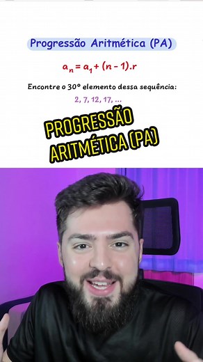 Aprenda a calcular PA em 1 minutos! 😱😱 Neste video, você aprenderá a calcular a n-ésimo termo de uma progressão aritmética, e muito mais! Salve o video e compartilhe 💙 #gustavoaulas #aprendanotiktok #matematica