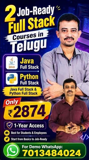 Java & Python Full Stack in Telugu at just Rs 2874