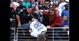 VIDEO: Giants Fan Thrown Over Railing After Allegedly Spitting On Police
