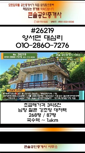 남한강조망 대저택 *3억5천* 파격 초급매물 가격파괴 급매주택 양서면 대심리 양평전원주택 매매 양평전원주택매매 #shorts 부자마을 회장님별장 철근콘크리트 남향 3층주택