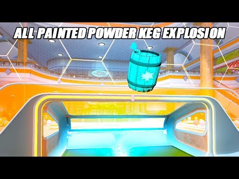Showcasing All *NEW* Painted "POWDER KEG" Rocket Pass Goal Explosion! - Rocket League Showcase