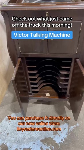 Long Island ReStore on Instagram: "Just off the truck! A Victor Talking Machine also known as a Victrola model. A historic record player/phonograph made by Victor Company, an influential manufacturer in early 1900s. Available to purchase at our online store. linyrestoreonline.com Includes a full set of records too! #ThriftDeals #HabitatForHumanity #ReStoreFinds #victrolarecordplayer #handcrank #victortalkingmachine"