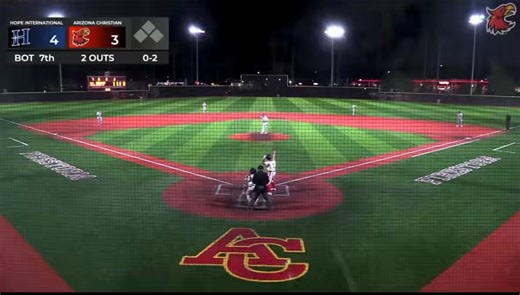 🚨 #NAIABallAfterDark What an ending in the GSAC tonight! #22 Hope International (CA) defeats Arizona Christian 4-3 in style as HIU P James Williams delivers an immaculate inning in the bottom of the 7th! @HIURoyals @HIUBaseball #NAIABall